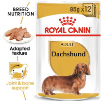 Royal Canin Adult Dachshund Breed Health Nutrition Dog Wet Food Pouches, 85 Gram, Pack Of 12