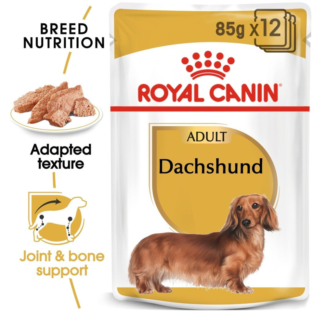 Royal Canin Adult Dachshund Breed Health Nutrition Dog Wet Food Pouches, 85 Gram, Pack Of 12