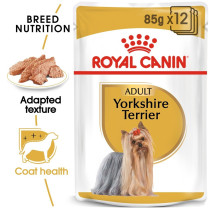 Royal Canin Adult Yorkshire Terrier Breed Health Nutrition Dog Wet Food Pouches, 85 Grams, Pack Of 12