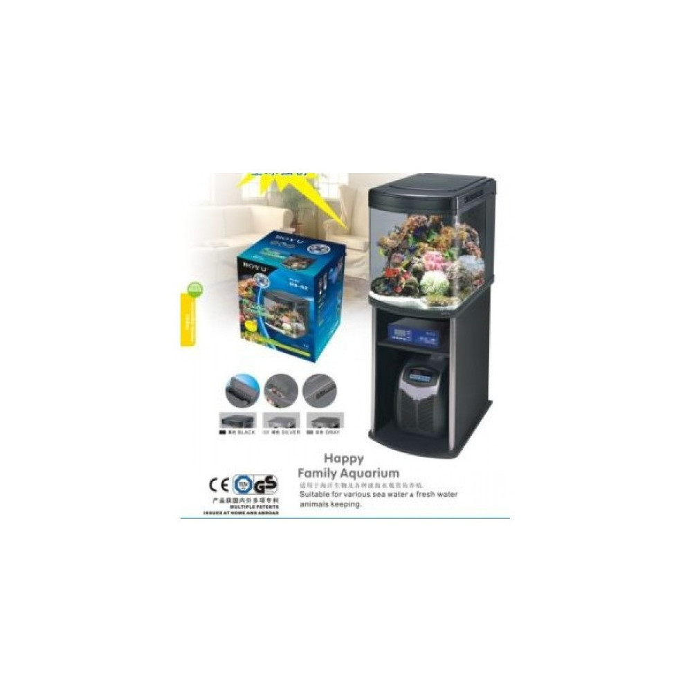 Boyu Marine Aquarium With Cabinet, 520L x 580W x 630H Mm, Hs-62