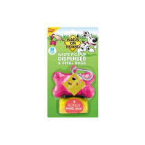 Bags On Board Waste Pick Up Dispenser And Refill Bags, Pink, 30 Bags