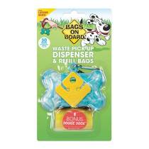 Bags On Board Poop Bag Dispenser Marble Bone Turquoise, 30 Bags