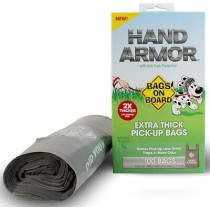 Bags On Board Hand Armor Extra Thick Waste Pick-Up Bags, 100 Bags