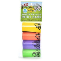 Bags On Board Waste Pick-Up Refill Bags, Multi-Colour, 60 Bags
