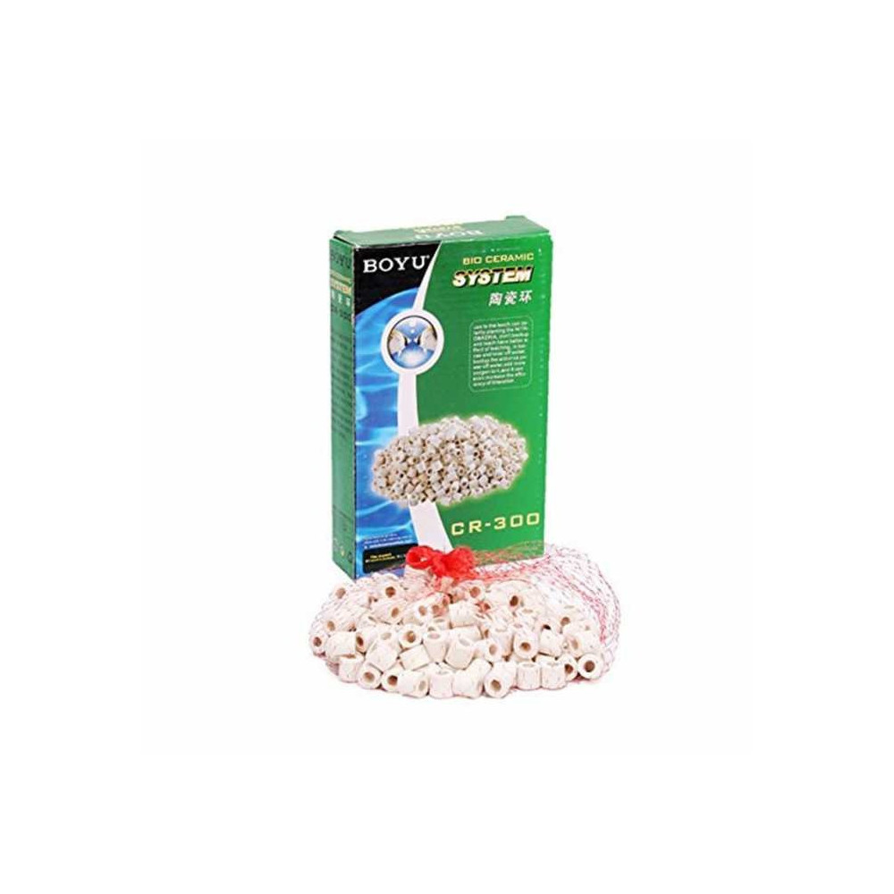 Boyu Bio Aquarium Ceramic System Cr-300 Fish Tank Clean Rings, White
