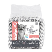 M-Pets Female Dog Diapers With Wetness Indicator, XS (10 Pack)