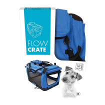M-Pets Flow Crate For Dog, Medium (L61 x W41 x H41Cm), Black/Blue