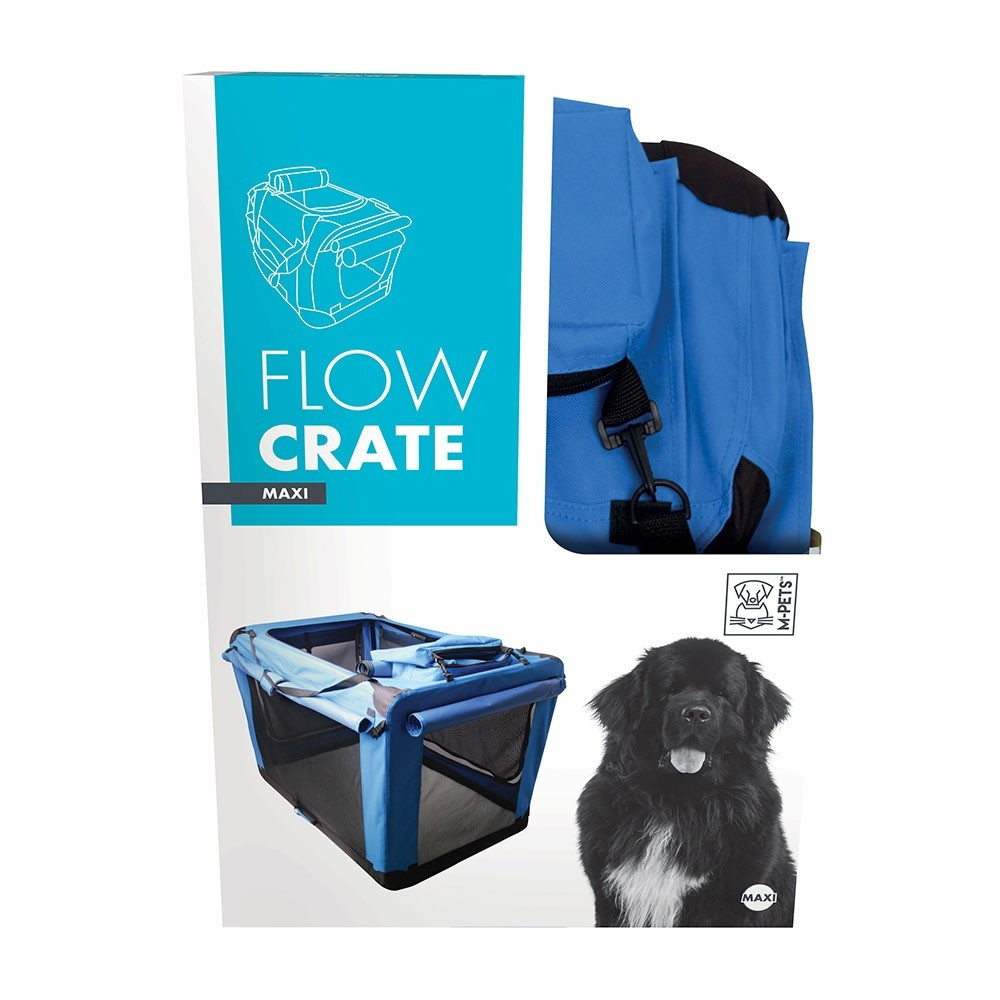 M-Pets Flow Crate For Dog Maxi (L119 x W76 x H86.5Cm), Black/Blue