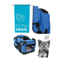 M-Pets Flow Crate For Dog Small (L51 x W33 x H33Cm), Black/Blue