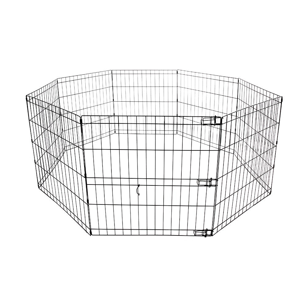 M-Pets Foldable Puppy Pen With 8 Panels For Dog, Medium (W61 x H76Cm), Black