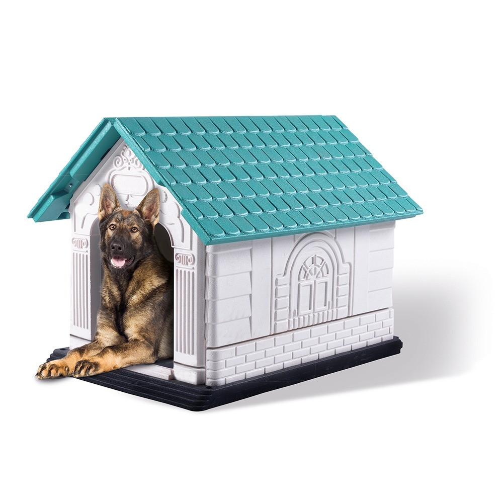 M-Pets Loft Dog House Medium (L88 x W69 x H68 Cm), Green/White