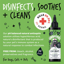 Bugalugs Antiseptic Ear Drops For Dog And Cat, 200ml