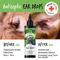 Bugalugs Antiseptic Ear Drops For Dog And Cat, 200ml