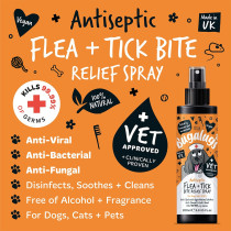 Bugalugs Antiseptic Flea And Tick Bite Relief Spray For Dog And Cat, 200ml