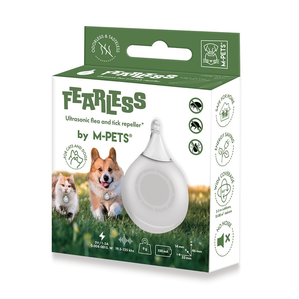 M-Pets Fearless Ultrasonic Tick Repeller For Dog And Cat, White