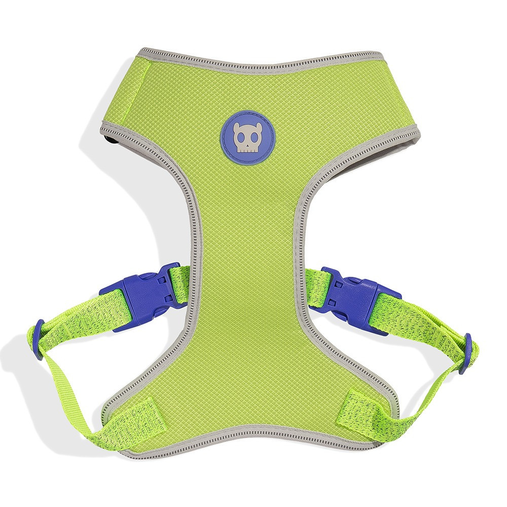 Zee.Dog Nox Lumen Adjustable Air Mesh Harness For Dog, Large (Lime Green)
