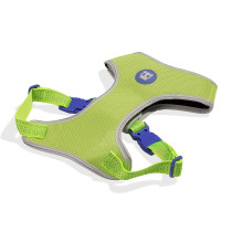 Zee.Dog Nox Lumen Adjustable Air Mesh Harness For Dog, Large (Lime Green)