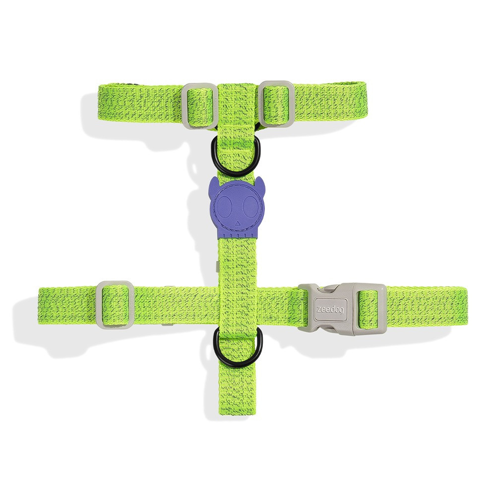 Zee.Dog Nox Lumen H-Harness For Dog, Longer Durability, Small (Lime Green)