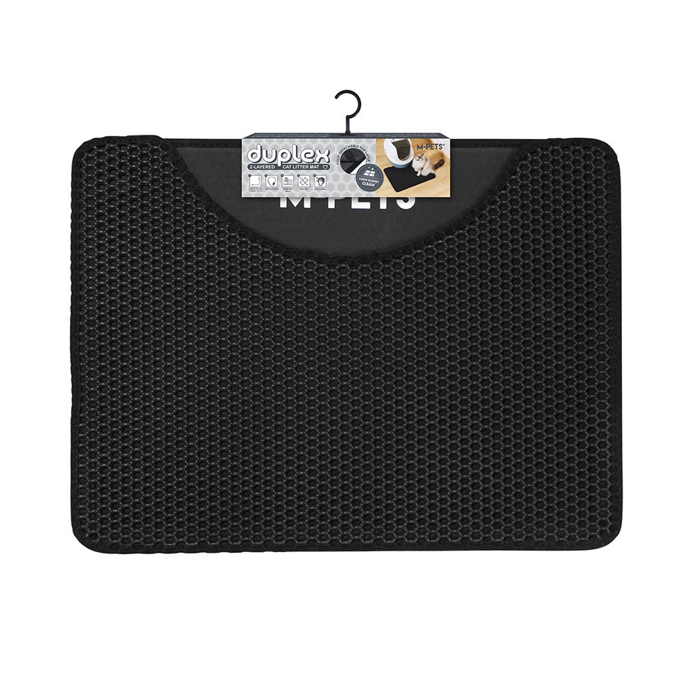 M-Pets Duplex Black 2-Layered Cat Litter Mat, 60 x 45cm
