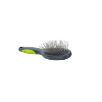 Kruuse Buster Small Size Pin Brush For Dog Grooming, Black/Green