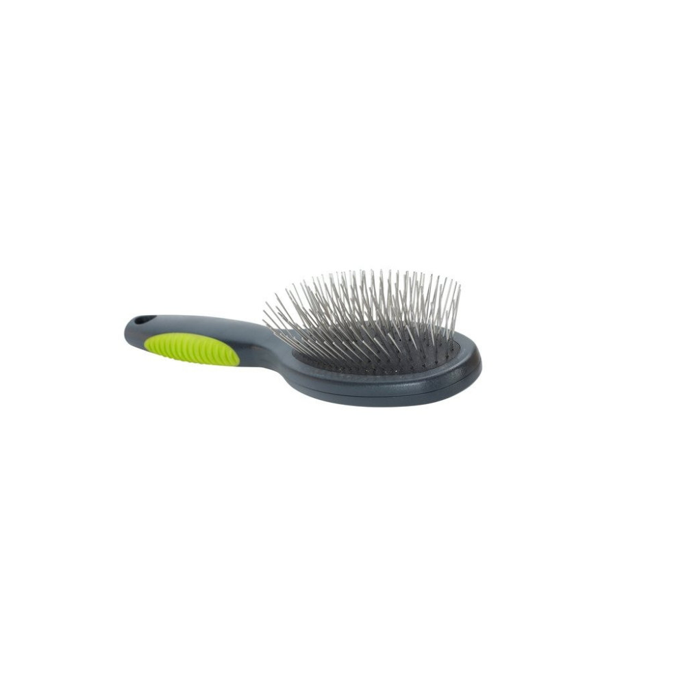 Kruuse Buster Small Size Pin Brush For Dog Grooming, Black/Green