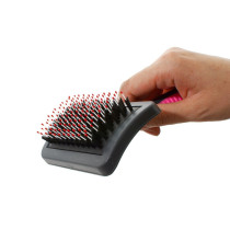 Kruuse Buster Pet Grooming Porcupine Brush, Medium Size, Black/Pink