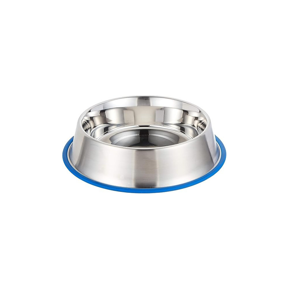Kruuse Buster Stainless Steel Bowl Blue Base For Pet, 2.80 Litre