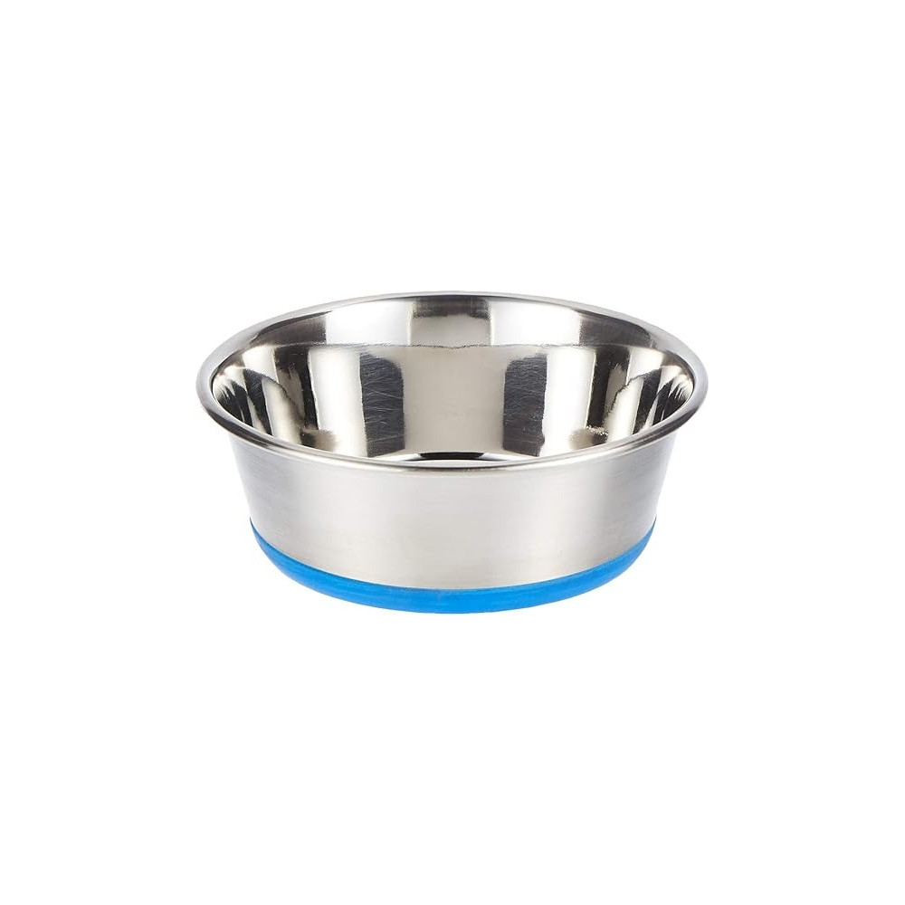 Kruuse Buster Stainless Steel Bowl Blue Base For Pet, 525 ml