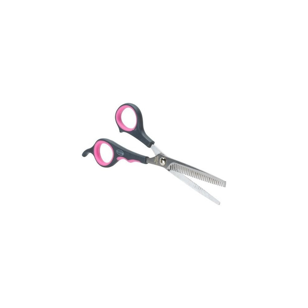 Kruuse Buster Thinning Scissors For Pet Coat Grooming, Black/Pink, 17 cm