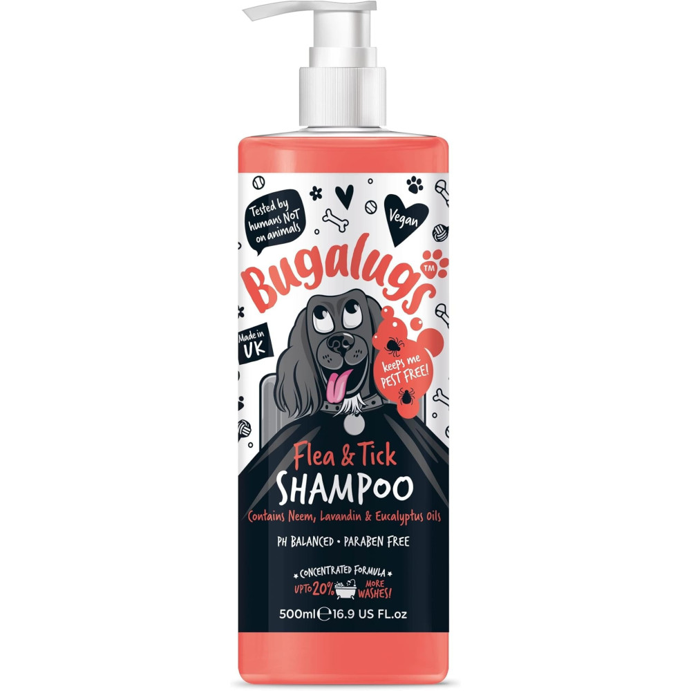 Bugalugs Flea And Tick Dog Shampoo Contains Neem, Lavandin Oil, 500Ml