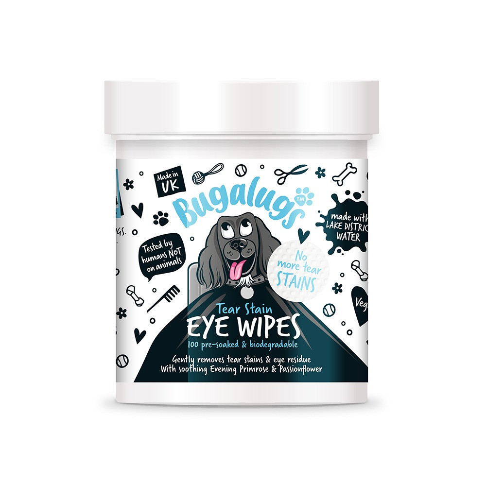 Bugalugs No More Tear Stain Eye Wipes For Dog, 100 Pcs