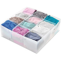 Whitmor 12 Section Drawer Organizer, White