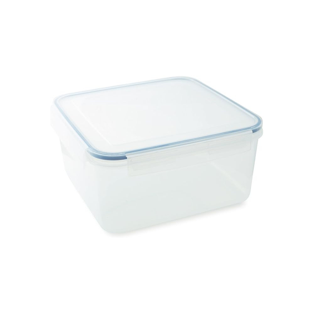 Addis Clip And Close Flat Square Container 5L Capacity, Clear
