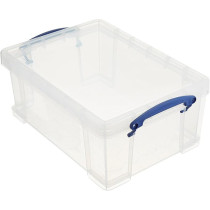 Really Useful Box Plastic Storage Box With Lid 9L Capacity, Clear
