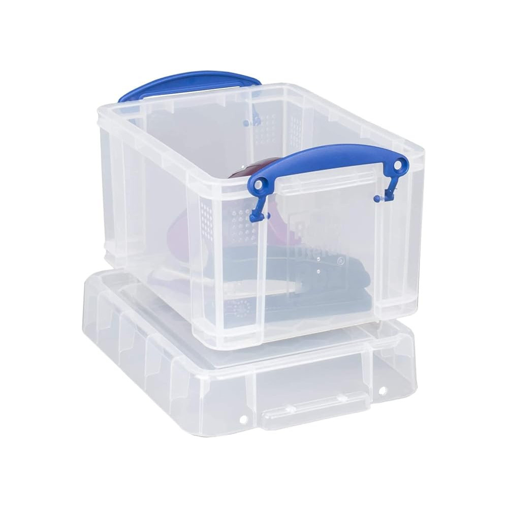 Really Useful Box Plastic Storage Box With Lid 3L Capacity, Clear