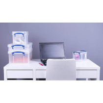 Really Useful Box Plastic Storage Box With Lid 3L Capacity, Clear