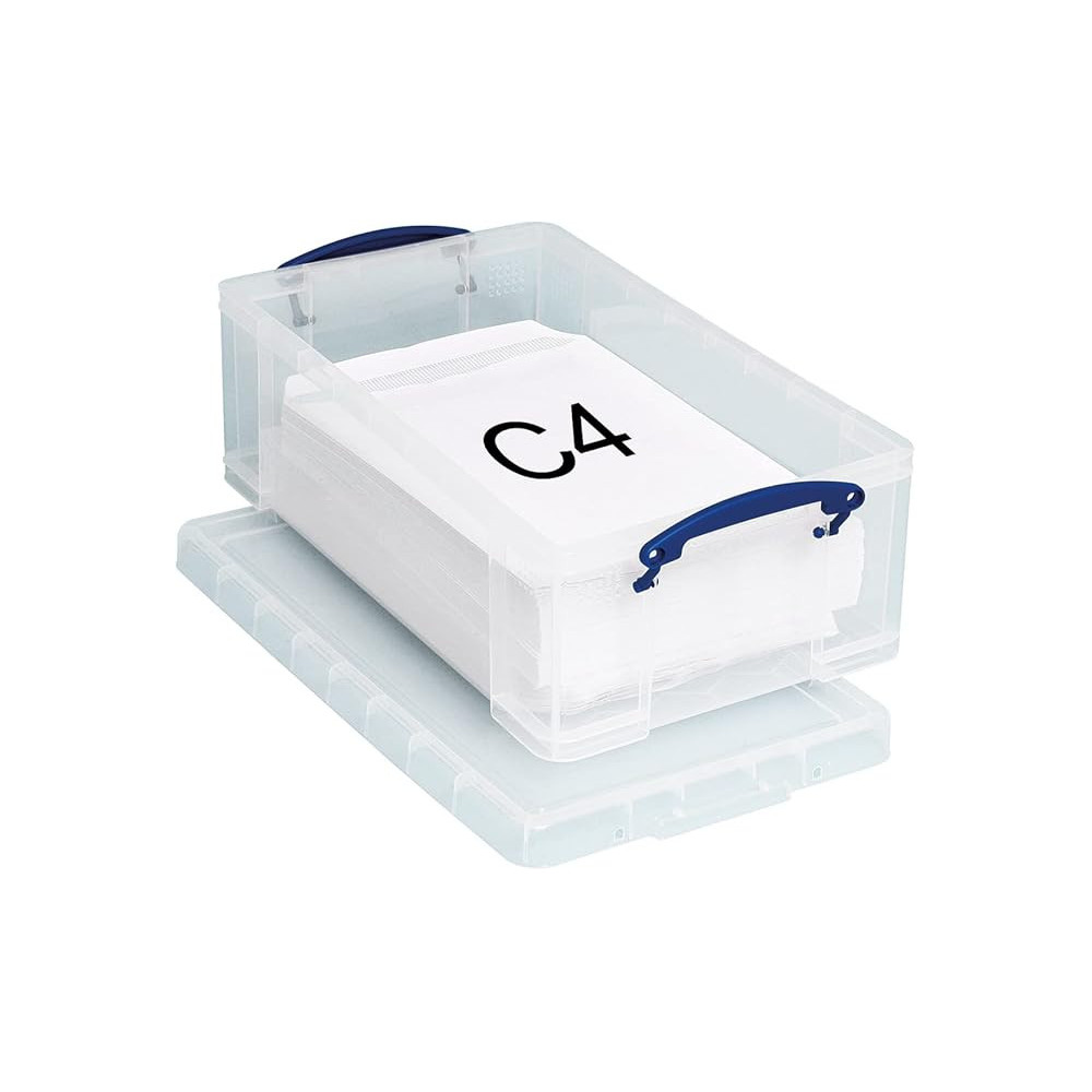 Really Useful Box Flat Storage Box, 12L Capacity, Clear