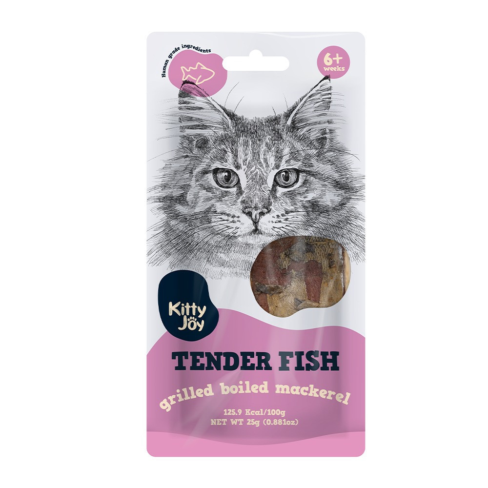 Kitty Joy Tender Fish Grilled Boiled Mackerel Cat Treats, 25g