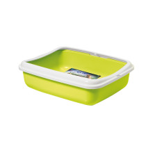 Georplast Big Cat Litter Tray Easy To Clean, 50 x 40 x 14.5cm, Lime Green