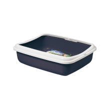 Georplast Big Cat Litter Tray Easy To Clean, 50 x 40 x 14.5cm, Navy Blue