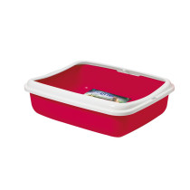 Georplast Big Cat Litter Tray Easy To Clean, 50 x 40 x 14.5cm, Red