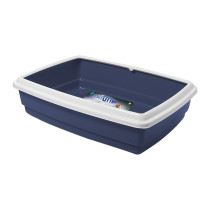 Georplast Jumbo Cat Litter Tray Easy To Clean, 54 x 40 x 14cm, Navy Blue
