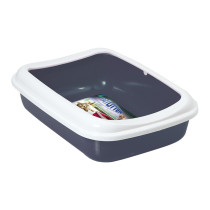 Georplast Junior Cat Litter Tray, 38 x 28 x 10.5cm, Navy Blue