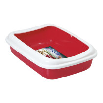 Georplast Junior Cat Litter Tray, 38 x 28 x 10.5cm, Red