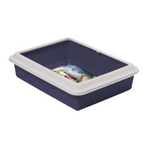 Georplast Max Cat Litter Tray, 43.5 x 34 x 11cm, Navy Blue