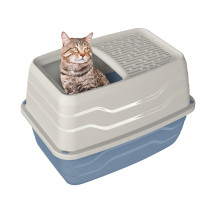 Georplast Salto Top Entry Cat Toilet, 56 x 40 x 38cm, Light Blue