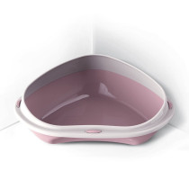 Georplast Shuttle Corner 49cm Cat Litter Tray, 49 x 40 x 17.5h, Pink