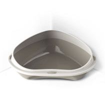Georplast Shuttle Corner 58cm Cat Litter Tray, 58 x 48 x 20.5h, Grey