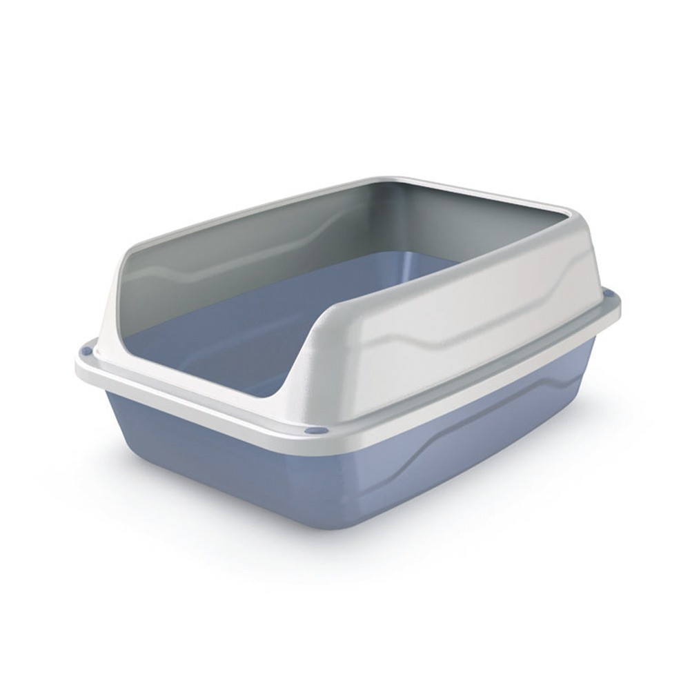 Georplast Sonic High Edge Cat Litter Tray, Medium (44.5 x 34 x 18.5cm), Grey
