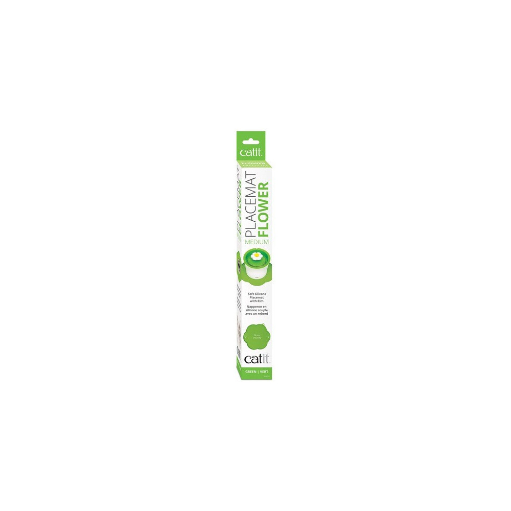 Catit Flower Shape Placemat For Cats, Medium Size, Green